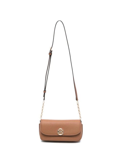 Michael Kors small Nolita logo-plaque pebbled-leather cross body bag - Neutrals - zdjęcie produktu nr 1
