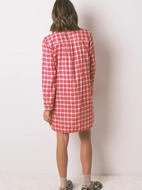 women'secret koszula nocna z bawełną damska kolor czerwony 4442121