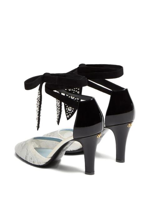 Valentino Garavani 85mm Foliefoliage pumps - White