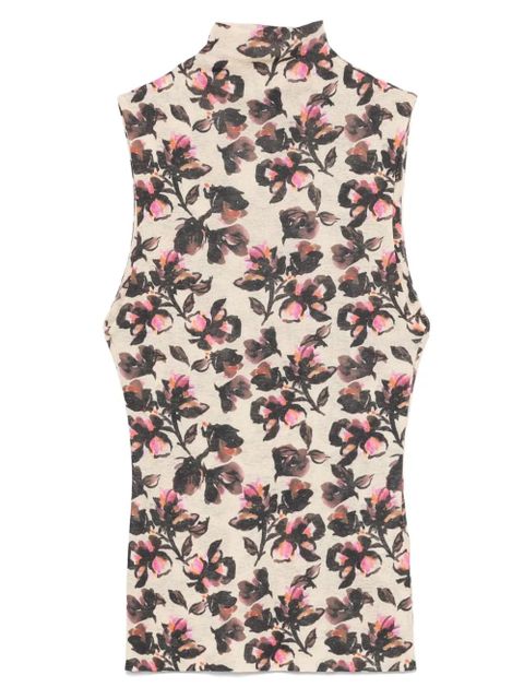 Nanushka floral-print turtleneck top - Neutrals - zdjęcie produktu nr 1