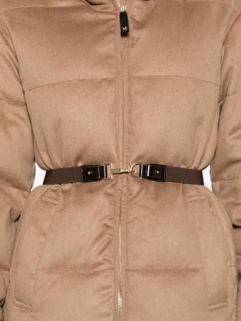Max Mara hooded belted quilted jacket - Brown