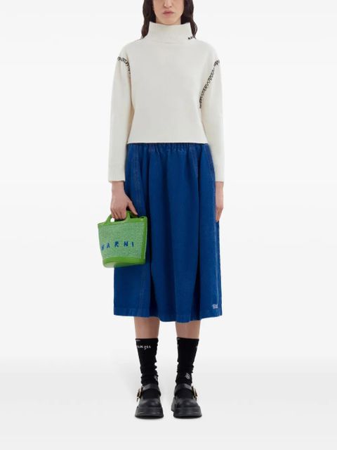 Marni ropicalia logo-embroidered tote bag - Green