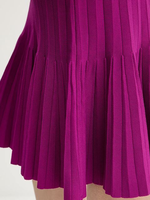 Herve Leger sukienka Bridget kolor fioletowy midi rozkloszowana DGR8535468