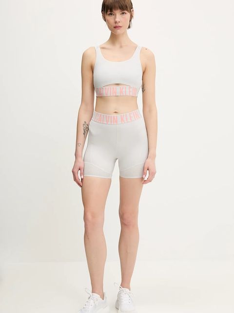 Calvin Klein Performance szorty treningowe damskie kolor szary z nadrukiem high waist LVGWS5L704