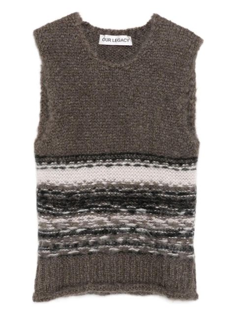 OUR LEGACY striped fair-isle top - Brown - zdjęcie produktu nr 1