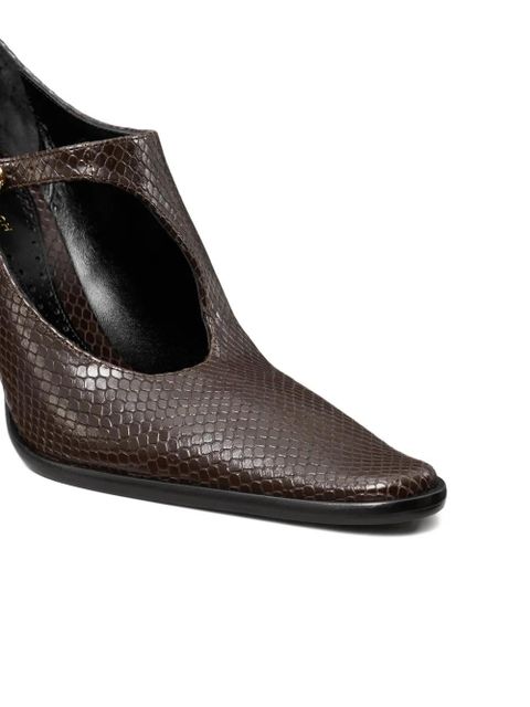 Tory Burch twisted-heel monk strap pumps - Brown