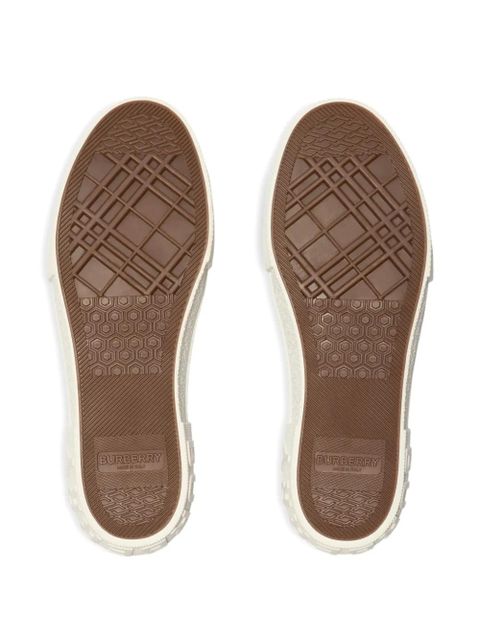 Burberry check embossed-logo sneakers - Neutrals