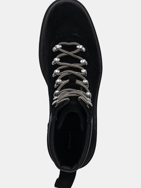 Gant workery skórzane Wootlynne damskie kolor czarny na płaskim obcasie 31543079