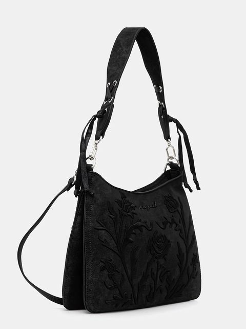 Desigual torebka ROMEO FLORAL TOTAL BL kolor czarny 25WAXP40