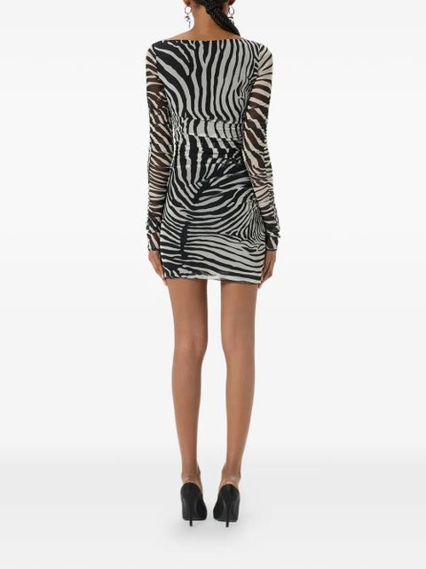 Blumarine zebra-print fitted dress - Black