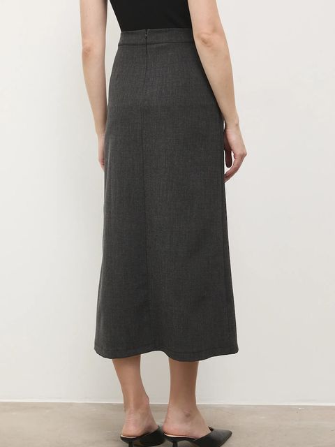 Answear.LAB spódnica kolor szary midi prosta