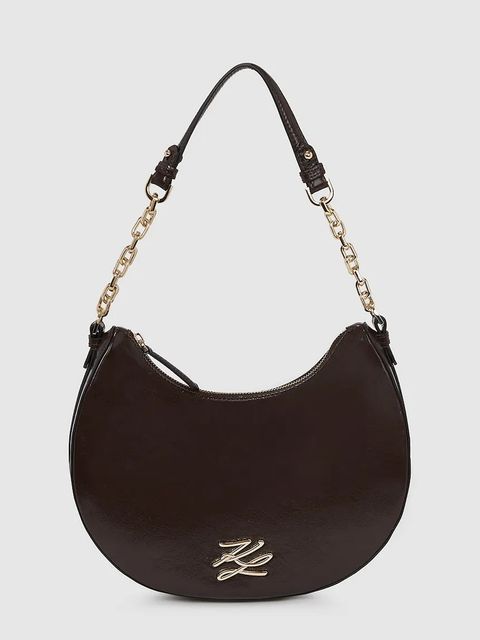 Karl Lagerfeld torebka skórzana K/AUTOGRAPH kolor bordowy A4W30104 - zdjęcie produktu nr 1