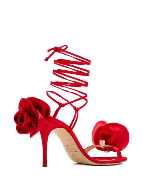 Magda Butrym 105mm rose-detail lace-up sandals - Red - zdjęcie produktu nr 2
