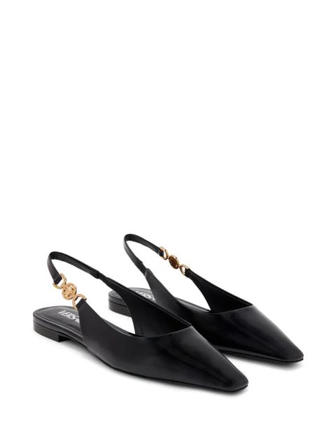 Versace Medusa-plaque slingback ballerina shoes - Black