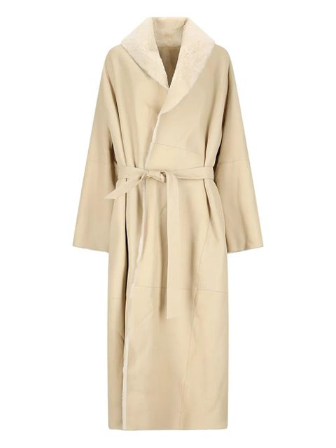 Magda Butrym belted leather coat - Neutrals - zdjęcie produktu nr 1