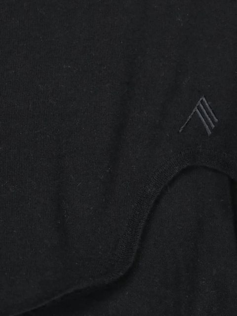 The Attico asymmetric V-neck mini dress - Black