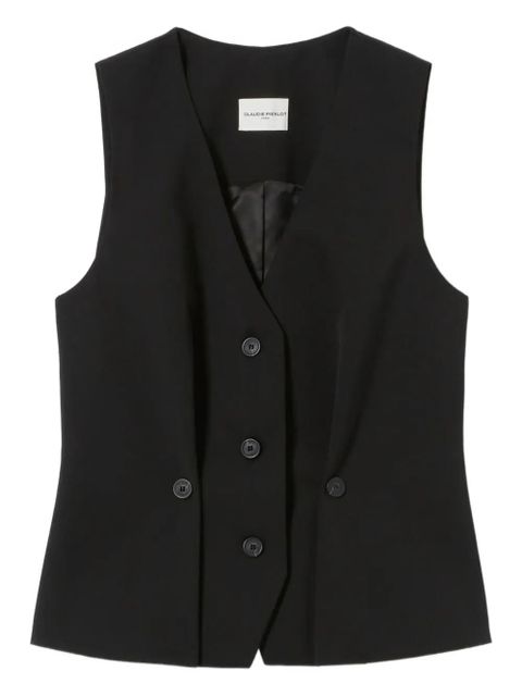 Claudie Pierlot button V-neck vest - Black - zdjęcie produktu nr 1