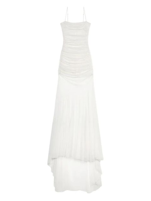 Blumarine ruched evening gown - White - zdjęcie produktu nr 1