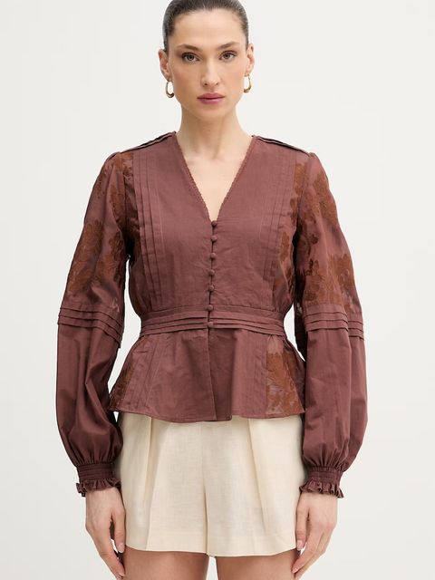 Silvian Heach bluzka koszulowa damska bawełniana AGRIN - zdjęcie produktu nr 2