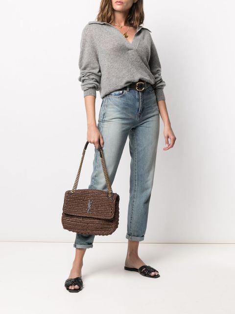 Saint Laurent woven shoulder bag - Brown - zdjęcie produktu nr 2
