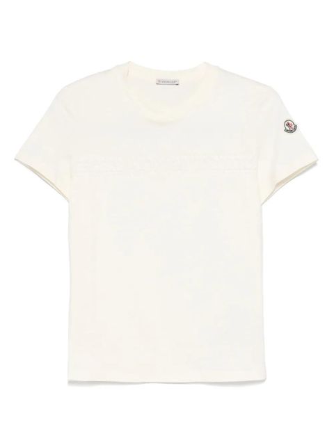 Moncler embroidered-logo cotton T-shirt - Neutrals - zdjęcie produktu nr 1