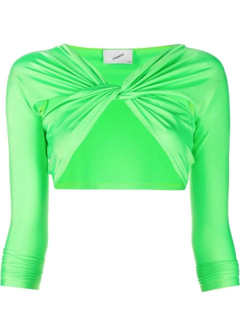 Coperni twist long-sleeve cropped top - Green - zdjęcie produktu nr 1