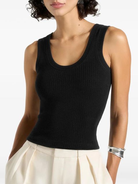 Manière De Voir Liane ribbed scoop-neck tank top - Black