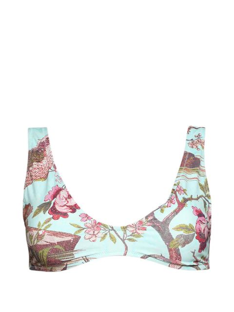 Skims X Roberto Cavalli floral-print bikini top - Blue - zdjęcie produktu nr 1