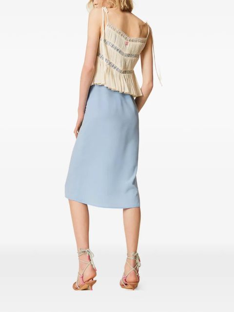 TWINSET lace-trim midi dress - Blue - zdjęcie produktu nr 2