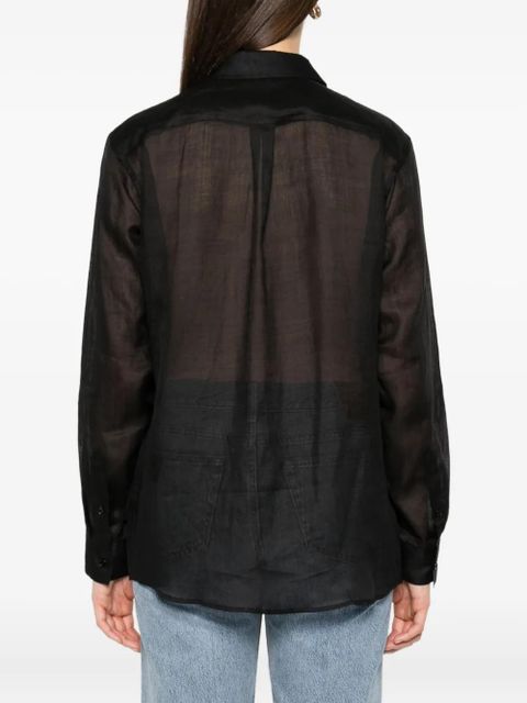 TOTEME button-down ramie shirt - Black - zdjęcie produktu nr 2