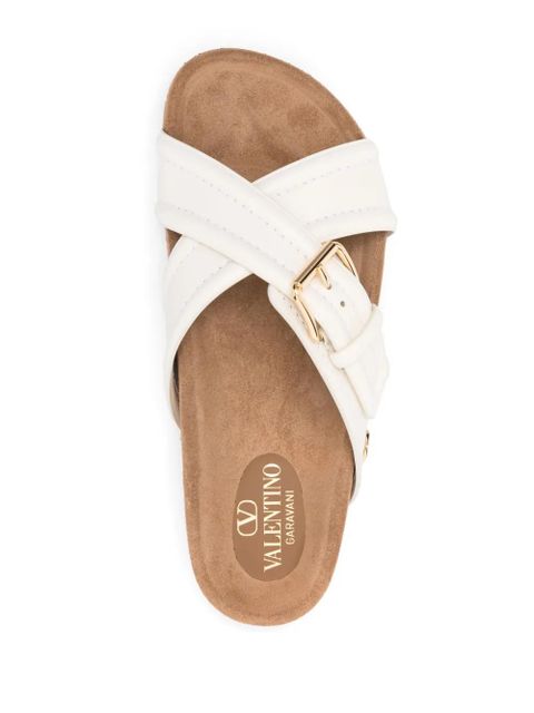 Valentino Garavani VLogo-plaque leather slides - Neutrals - zdjęcie produktu nr 2