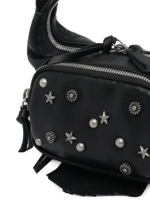 Marge Sherwood embellished zip leather shoulder bag - Black