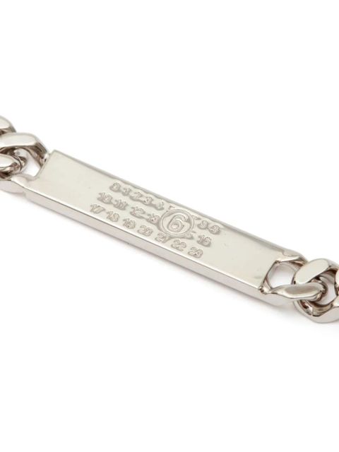 MM6 Maison Margiela numbers-motif engraved chain necklace - Silver - zdjęcie produktu nr 2