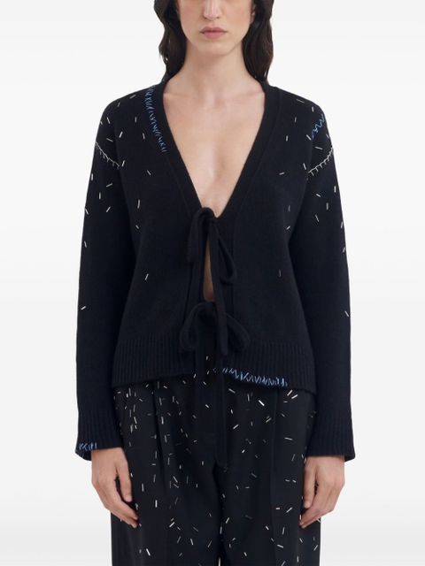 Marni front-tie fastening cardigan - Black