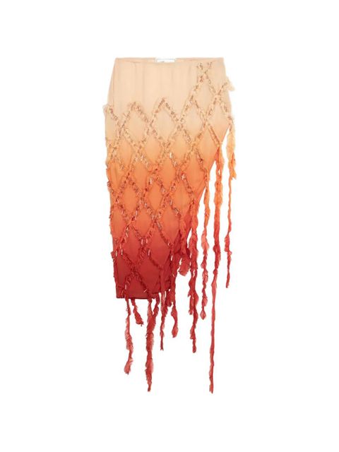Blumarine asymmetrical fringed skirt - Orange - zdjęcie produktu nr 1