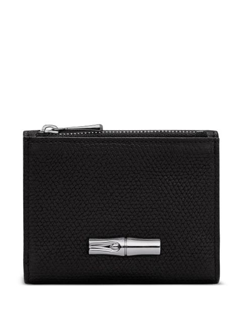 Longchamp Le Roseau textured leather cardholder - Black - zdjęcie produktu nr 1