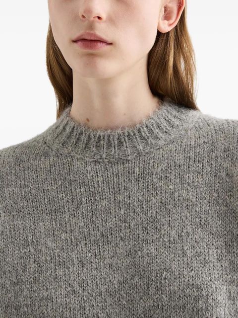 Jil Sander ribbed-cuff alpaca-wool-blend sweater - Grey - zdjęcie produktu nr 2