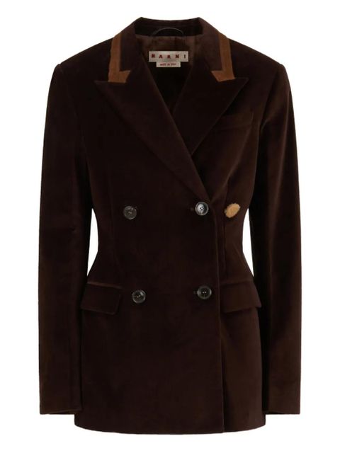Marni velvet calf-hair collar blazer - Brown - zdjęcie produktu nr 1