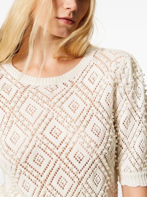 TWINSET diamond-pattern top - White
