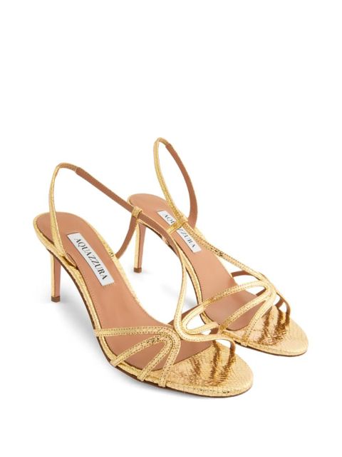Aquazzura Talk To Me leather sandals - Gold - zdjęcie produktu nr 2