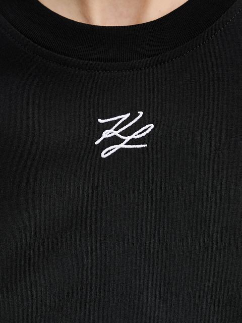 Karl Lagerfeld t-shirt bawełniany KL ESSENTIAL damski kolor czarny B1W17091