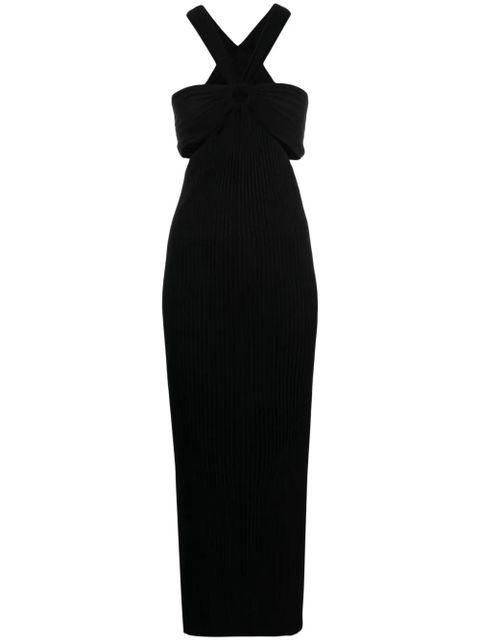 Ba&Sh gathered ribbed-knit maxi dress - Black - zdjęcie produktu nr 1