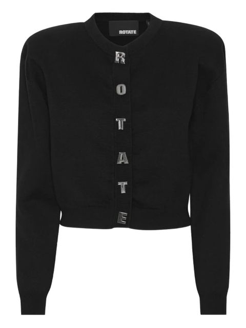 ROTATE BIRGER CHRISTENSEN padded-shoulder button cardigan - Black - zdjęcie produktu nr 1