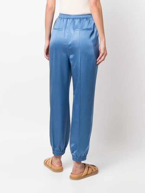 Nanushka tapered satin trousers - Blue