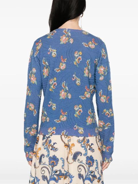 ETRO floral-jacquard top - Blue