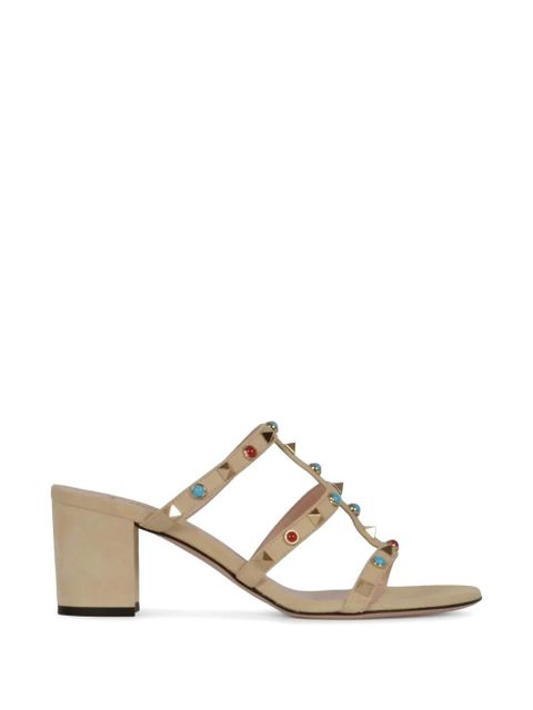 Valentino Garavani stud-embellished strappy heeled sandals - Neutrals - zdjęcie produktu nr 1