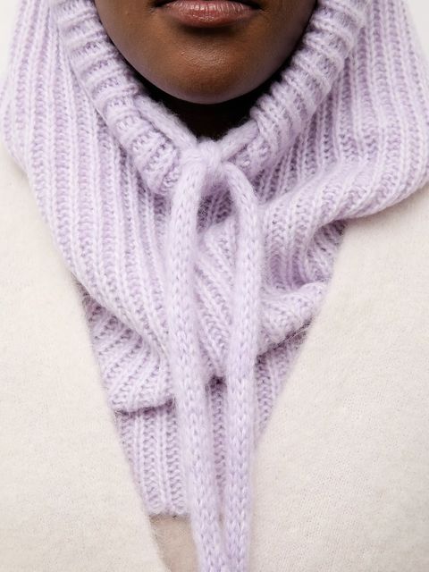 Answear.LAB kominiarka z wełną merino kolor fioletowy