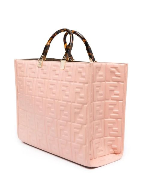 FENDI embossed-FF logo tote bag - Pink