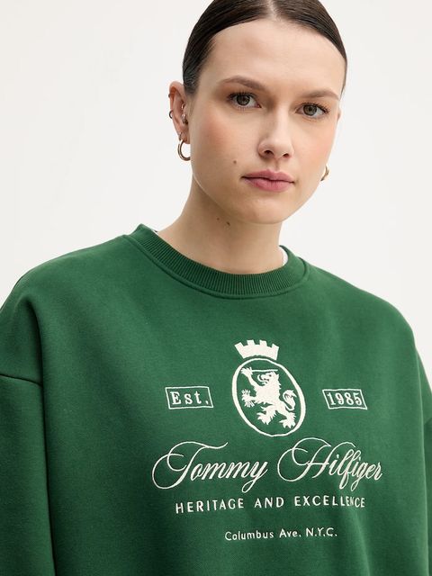 Tommy Hilfiger bluza damska kolor zielony WW0WW46128