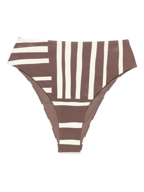 SIR. Linocut striped bikini bottom - Brown - zdjęcie produktu nr 1